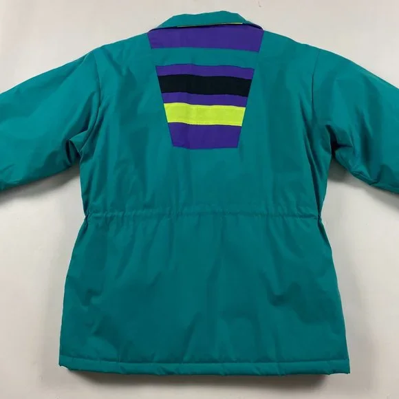 NWT 80s Vintage Rice Sportswear Action II Ski Jacket Mens 38 Color Block Green - Picture 2 of 16